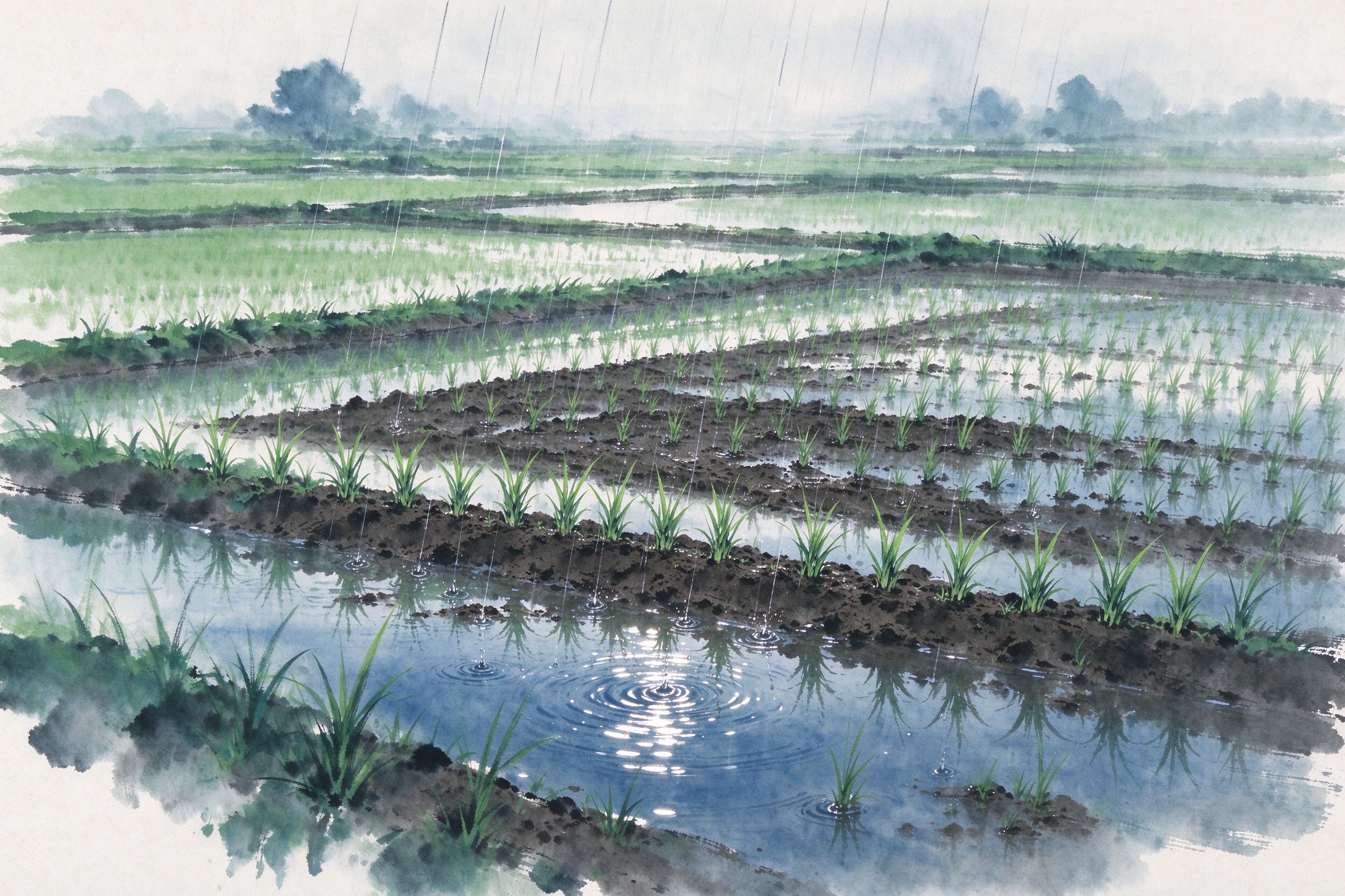 霑·雨水浇灌田地